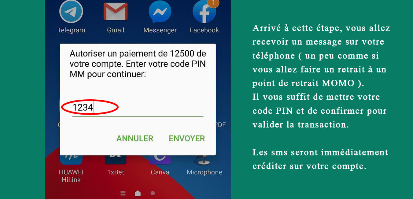 code pin mobile money